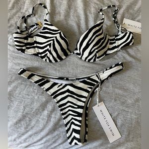 White Fox zebra bikini NWT